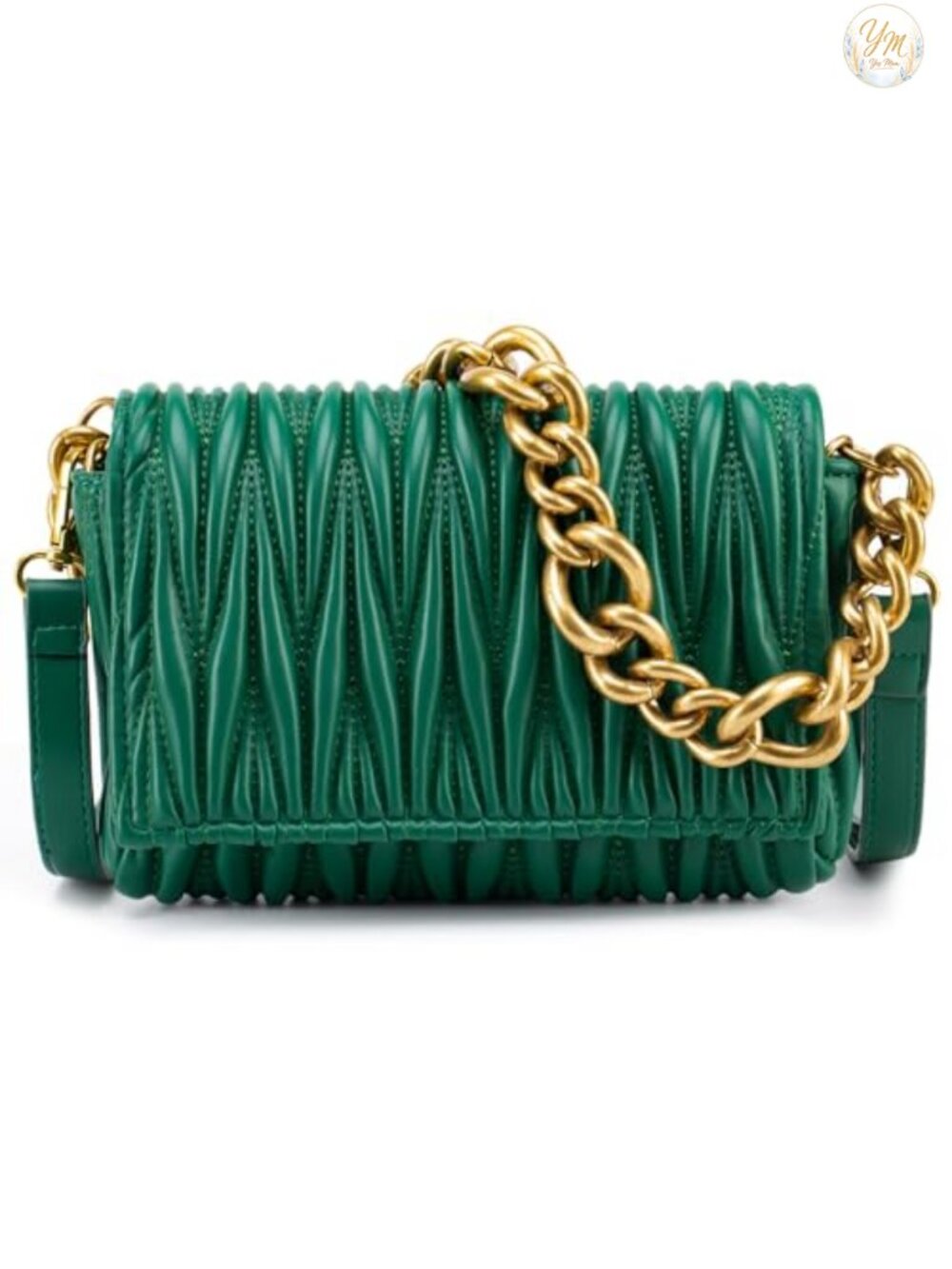 Quilted Faux Leather Crossbody Clutch with Chain Strap Small Evening Purse